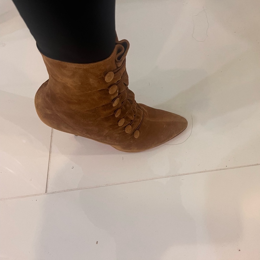Suede booties! Like new!